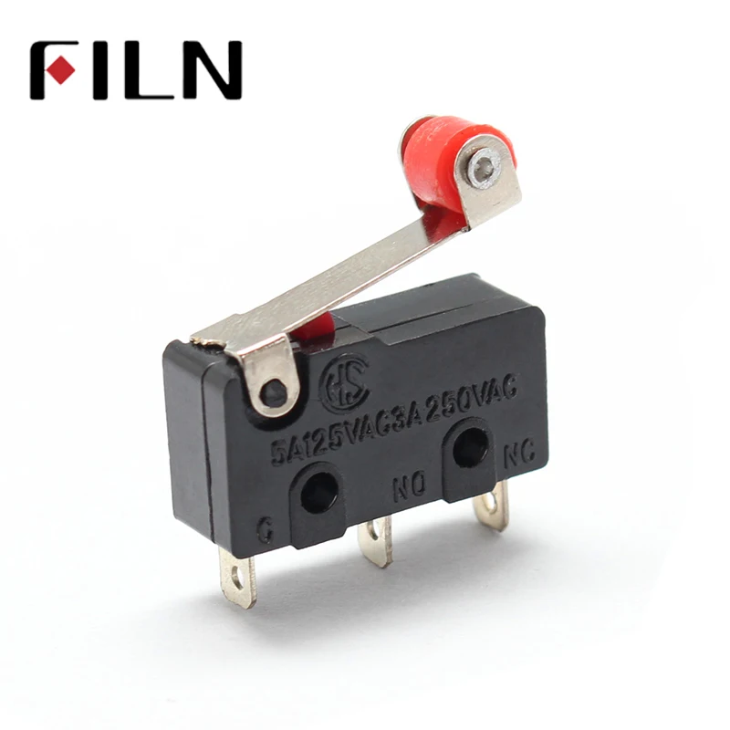 10Pcs KW12-3 Mini Micro Roller Lever Arm Normally Open Close SPDT Snap Action Limit Switch (2)