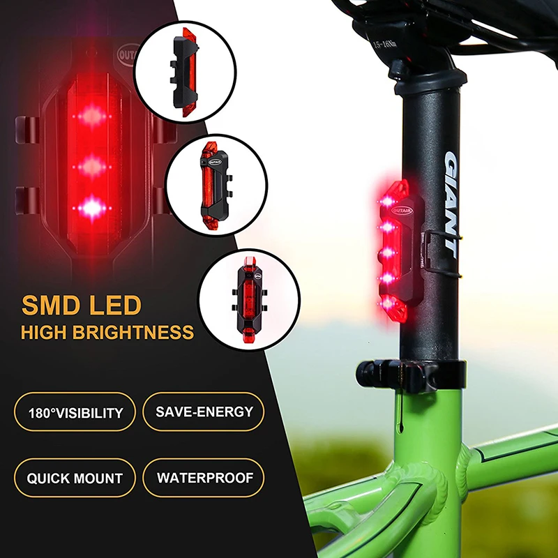 Top Dropshipping 5 LED Night Mountain Bicycle Cycling Tail Light USB Rechargeable Red Warning Light Bike Rear Safety Accessories 11 Top Dropshipping 5 LED Night Mountain Bicycle Cycling Tail Light USB Rechargeable Red Warning Light Bike Rear Safety Accessories 11