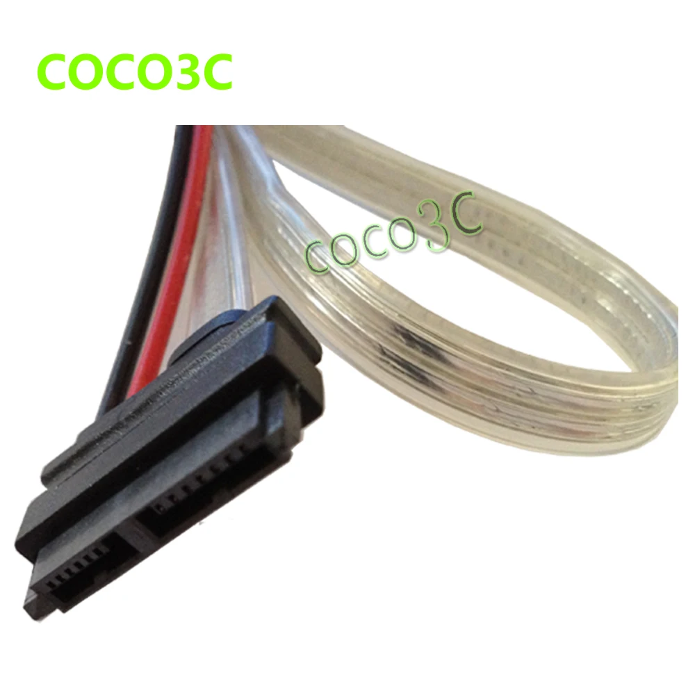 0.5 متر 13pin سليم خط SATA الذكور مرن محرك ميناء إلى 7 دبوس SATA الإناث ميناء كابل CD-OM بيانات خط