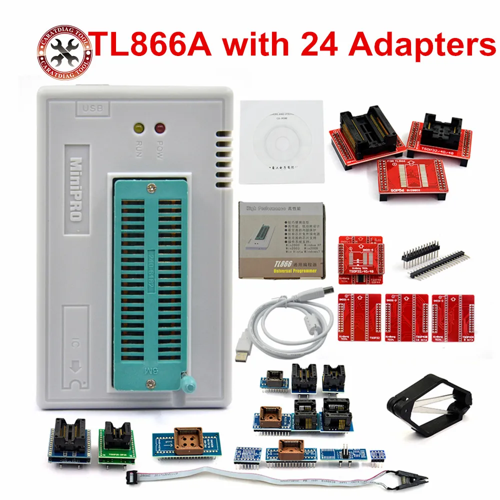 V7.21 TL866II Plus TL866A с 21 адаптером USB Универсальный программатор bios/ECU Программатор + 24