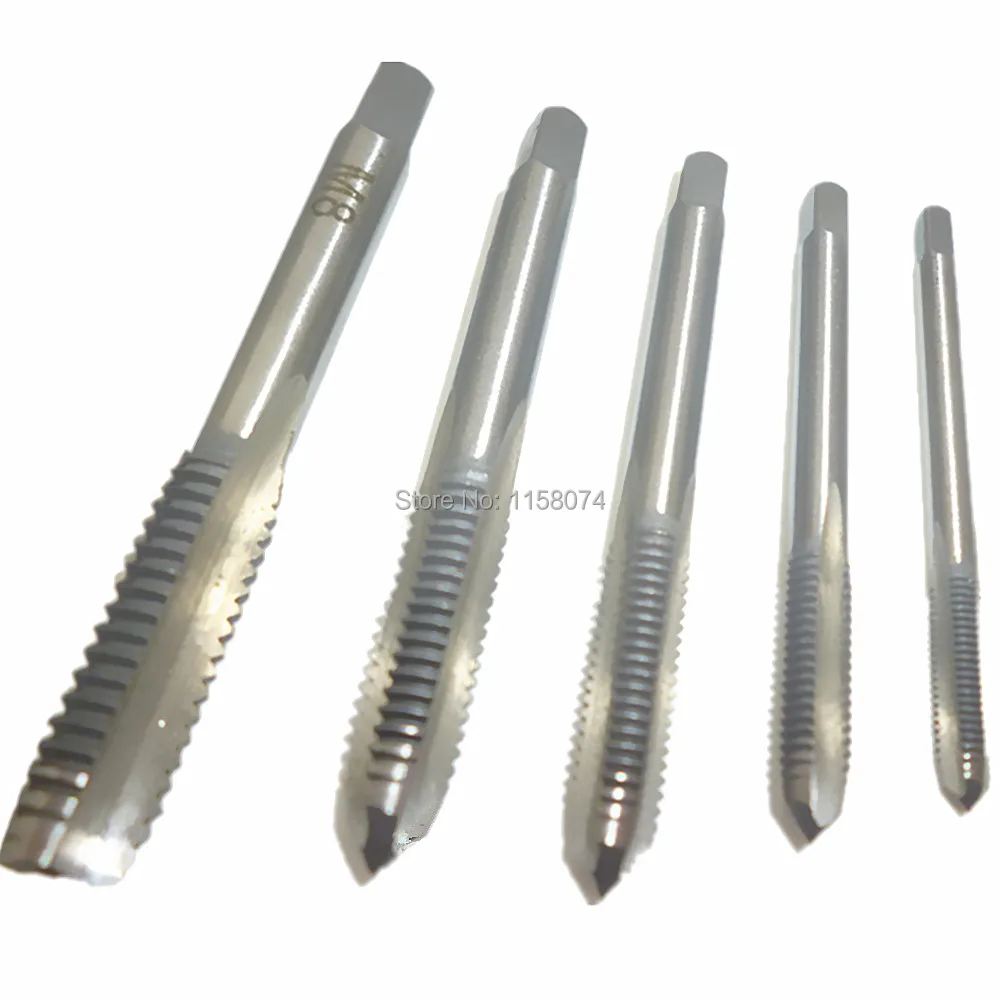 5pcs Hss Machine Screw Thread Metric Plug Tap Screw Taps M3 M4 M5 M6 M8