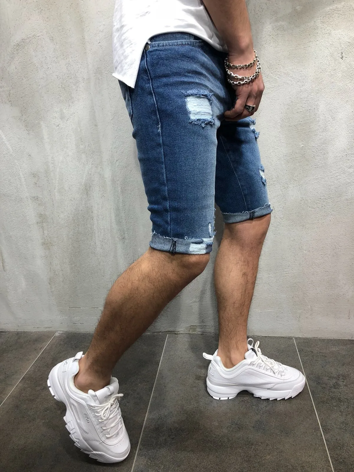 Black Friday Denim Shorts Men Hole Casual Shorts New Fashion Mens Ripped Short Jeans Male Clothing Summer Cotton Shorts Breathable