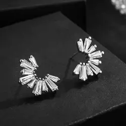 2019 Новые простые u-образные полые циркониевые Серьги Кристалл от Swarovski Ювелирные украшения 925 Серебряные иглы Вечерние