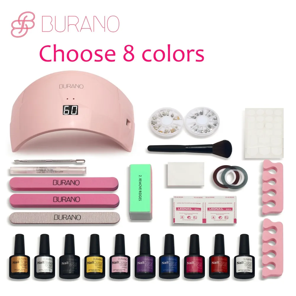Burano gel nail polish set manicure set nail kit polish uv