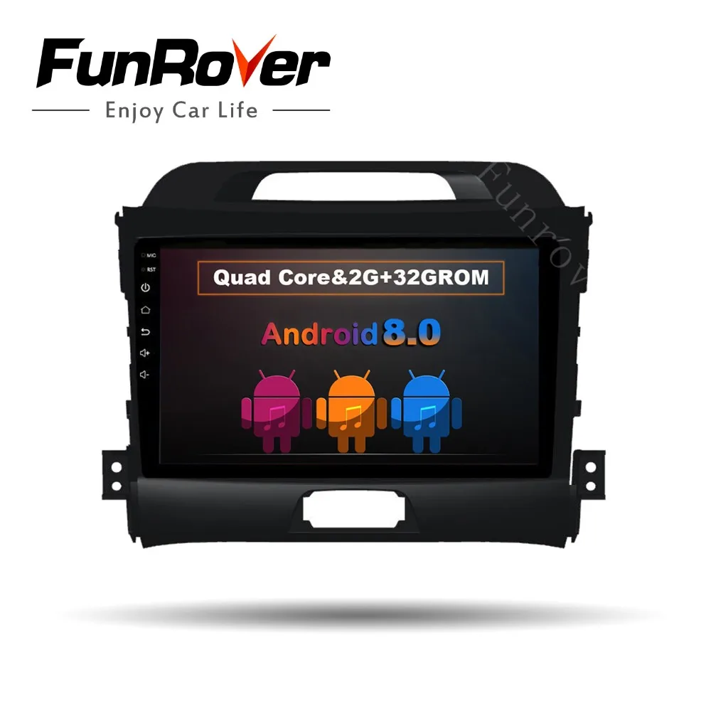 

FUNROVER 2 din Android 8.0 9 inch Car DVD player for KIA Sportage Radio gps navigation multimedia auto radio usb wifi mirror map