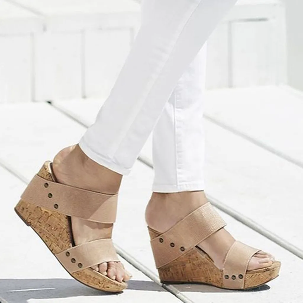 

Ladies Sandals 2019 New Summer Shoes Women Breathable Thick Bottom Retro Wedge Sandals Flats Roman Slippers Zapatos De Mujer HOT