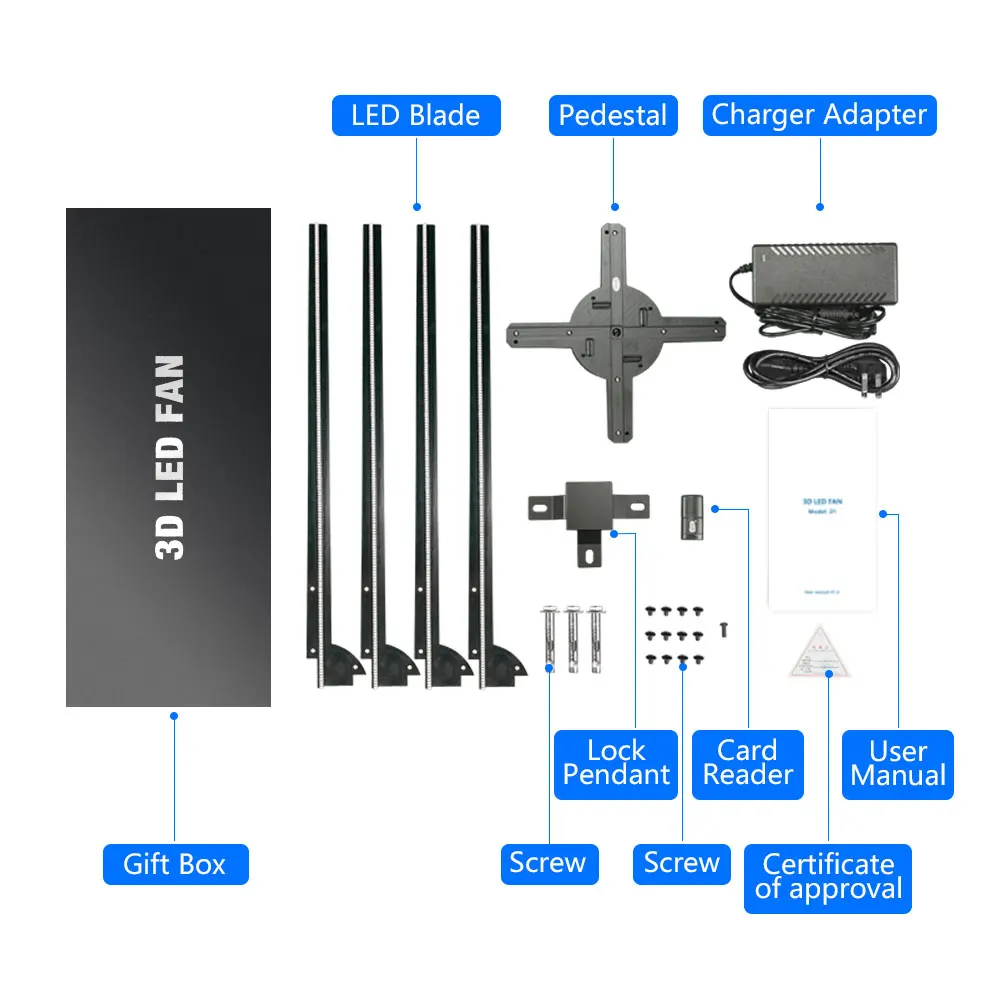 3D Голограмма дисплей 3D светодиодный вентилятор голографический рекламный светильник голограмма вентилятор светодиодный wifi приложение управление с крышкой набор по индивидуальному заказу