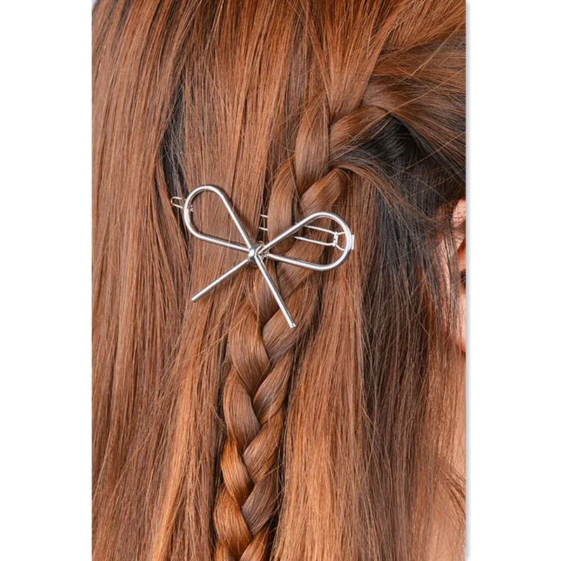 Hair bows with Clips Metal Bow Copper Hair Pin & Clip Head Band Hair Accessory Gold Silver Color