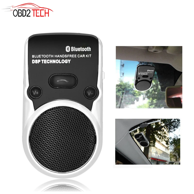 

China Post Free Wireless Bluetooth Handsfree Car Kit Solar Power Speakerphone For Mobile Phone Dual Phone Connect