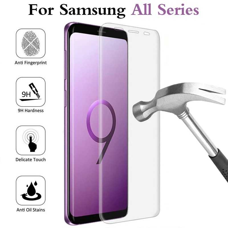 

original Protective Glass for samsung s6 s7 s8 s9 edge plus protective glass shell Accessories safety on galaxy note8 note9 3d