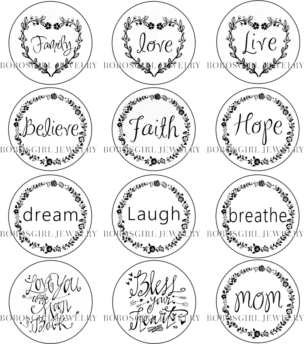 Любовь Вера Надежда семьи кнопки ювелирные изделия фото круглый кабошон с