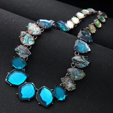 Геометрическое синее полимерное массивное ожерелье-чокер для женщин интернет-магазины Индия массивное ожерелье ювелирные изделия модный подарок
