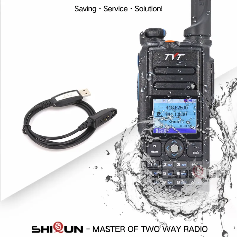 TYT DMR радио IP67 Wateroroof Dual Band иди и болтай Walkie Talkie “иди и MD- лучше, чем Baofeng DMR DM-8HX DM-5R DM-5R плюс gps радио IP67 DMR - Цвет: No GPS with Cable