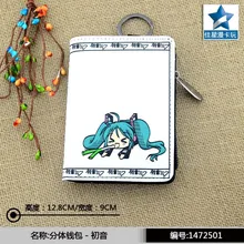 Отдельные молнии Poucht/держатель для карт короткий кошелек/Белый Аниме/ACG Hatsune Miku PU кошелек