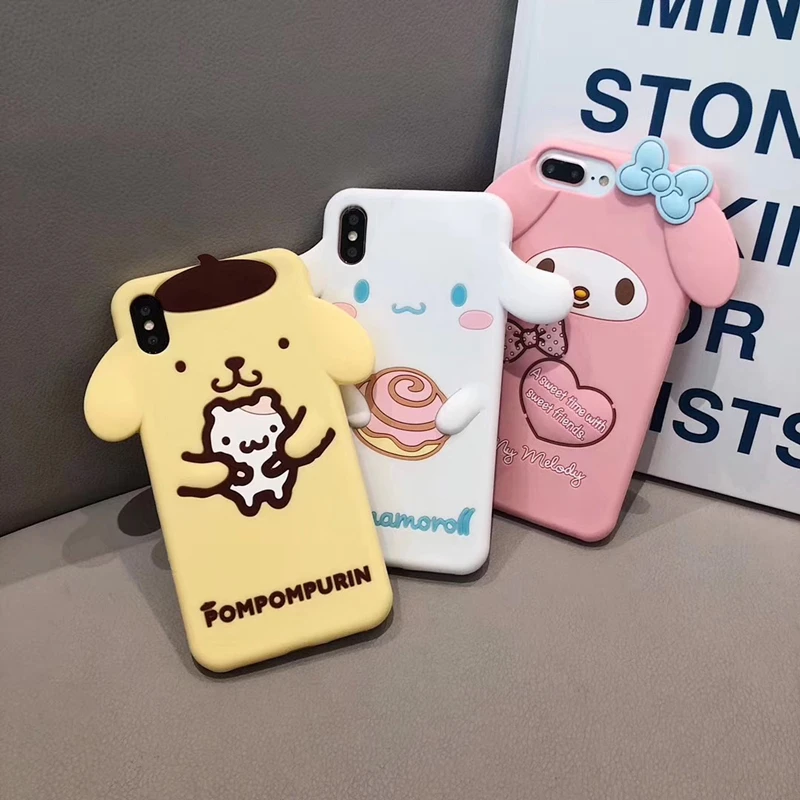 Роскошный 3D японский милый мультфильм Мелодия Cinnamoroll силиконовый чехол для телефона для iphone 6 6s 7 8 plus X XR XS MAX girl coque