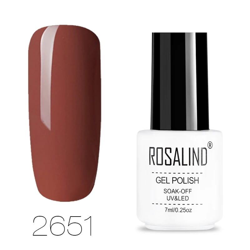 ROSALIND 7 мл кофейные цвета Гель-лак для ногтей для УФ-и светодиодной лампы дизайн ногтей без запаха Полупостоянный Гель-лак - Цвет: RC2651