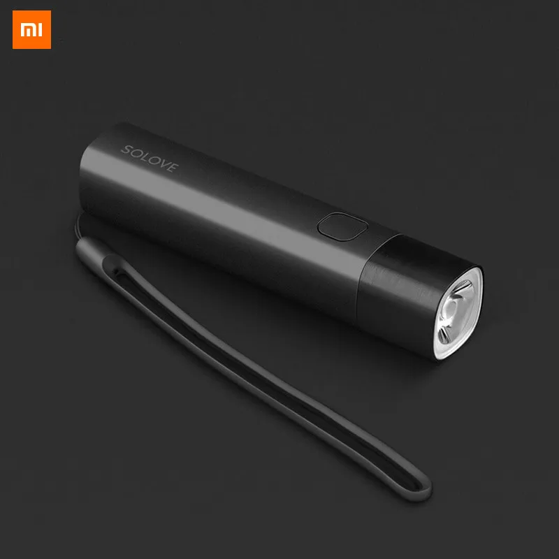 XiaoMi SOLOVE фонарик X3 USB Перезаряжаемый яркость EDC фонарик 3000 мАч Внешний аккумулятор мини светодиодный фонарь фонарик