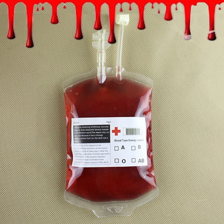 

250ml Halloween Decor Vampire Props Party Supplies Transparent Blood Bag PVC Reusable Blood Energy Drink Bag