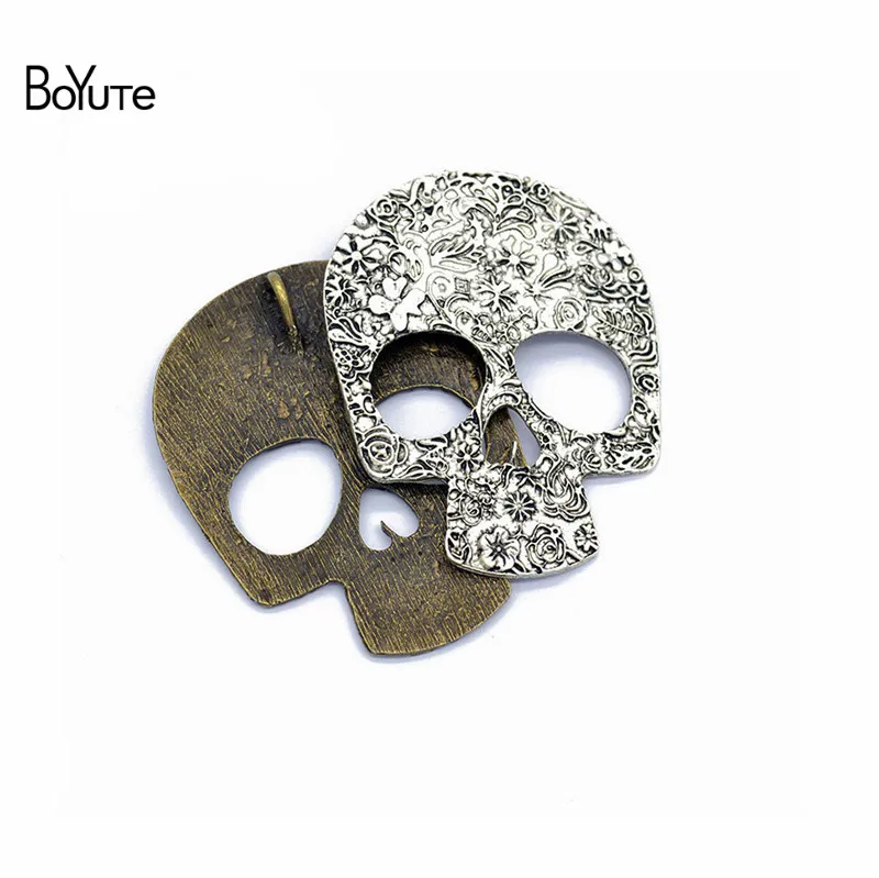 BoYuTe Retail 1 Piece Metal Alloy Skull Head Pendant Charms Diy Hand Made Jewelry Accessories (1)