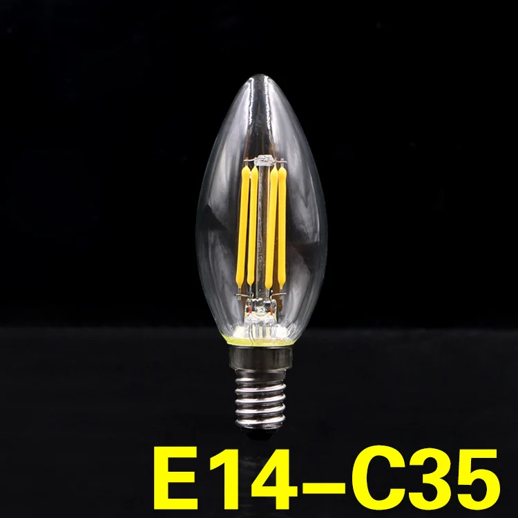 EnwYe ретро Edison LED светильник Светодиодная лампа 4 Вт E27 E14 220V A60 G45 C35 Ретро вольфрамовая нить лампы накаливания Эдисона лампа - Испускаемый цвет: JP E14 C35