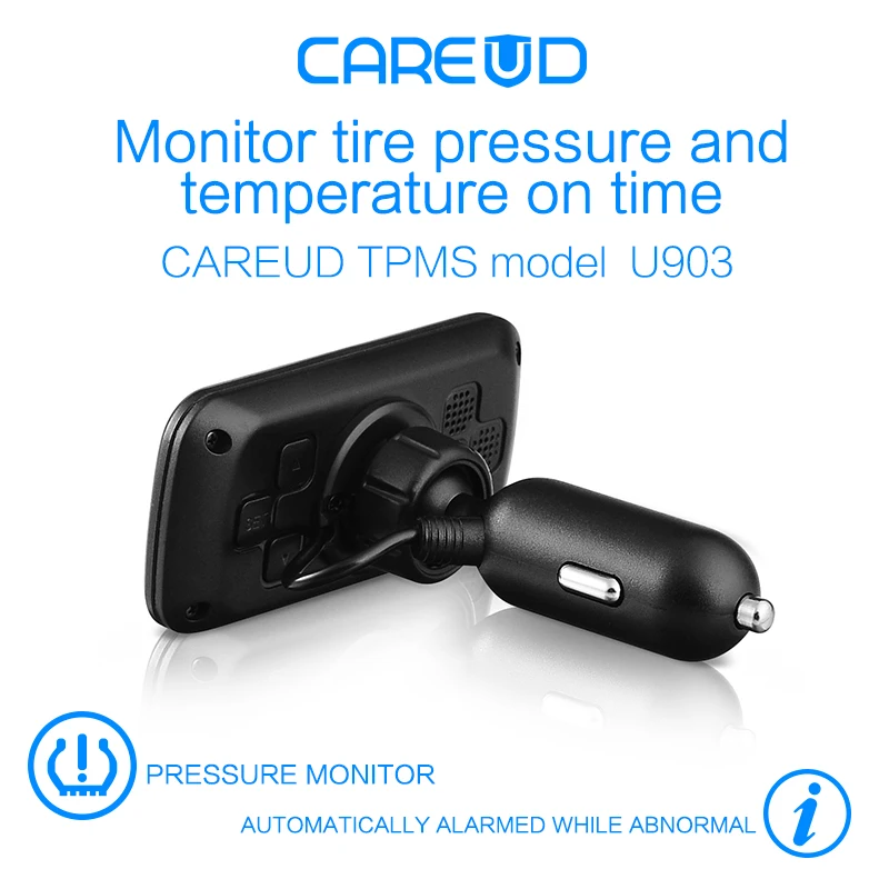 CAREUD U903 автомобильная беспроводная TPMS система контроля давления в шинах с 4