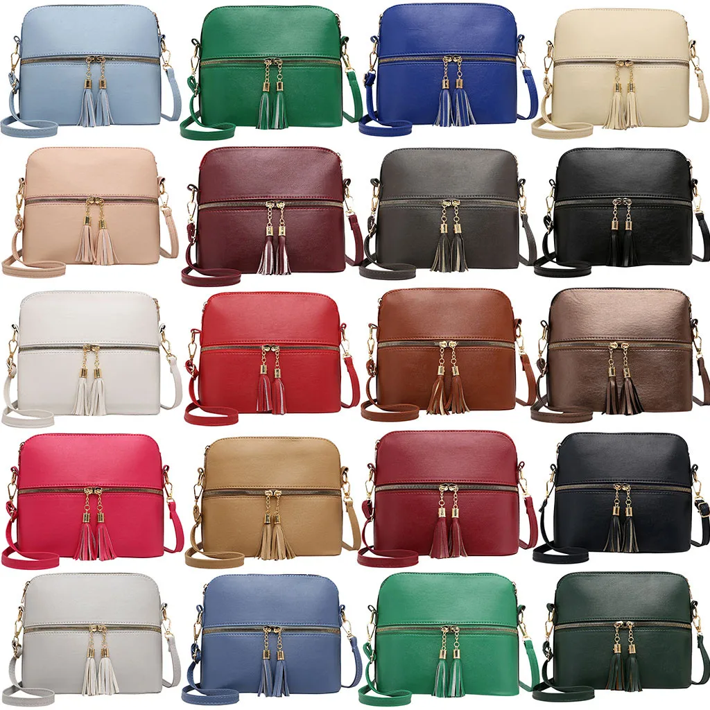 

Candy color Tassel small square Shoulder Bag 20 colors Women's Solid Color Diagonal Classic Shell Bag 2019 purses and handbags