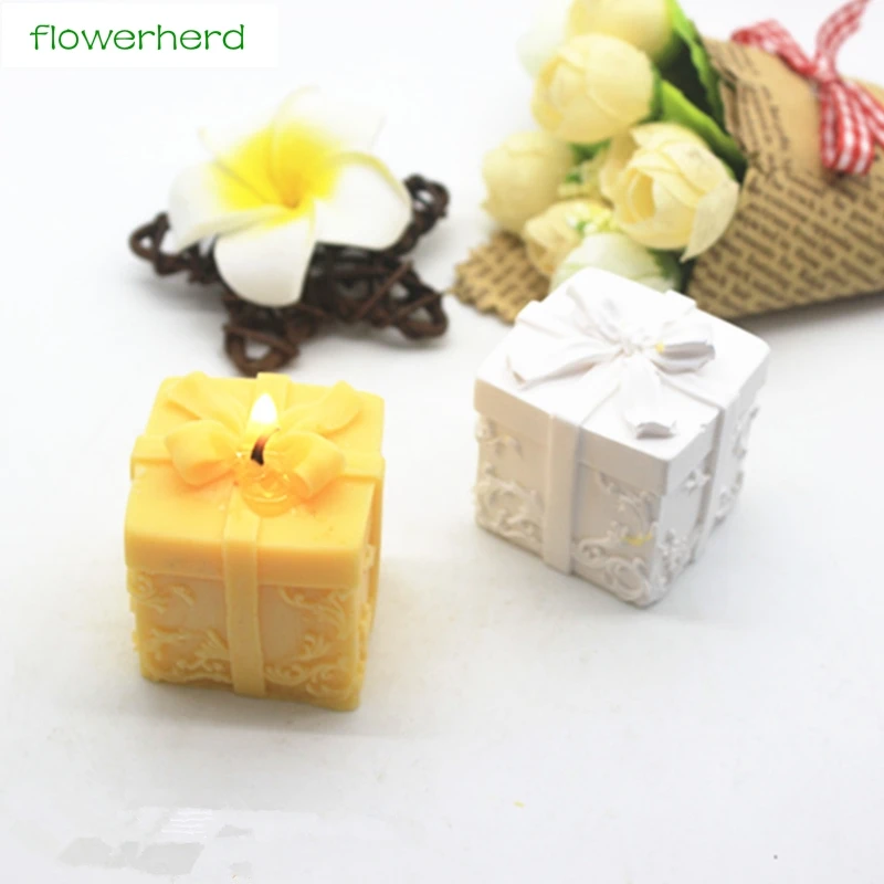 

3D Gift Box silicone candle Mold Aromatherapy Plaster Mold Handmade Valentine's Day Wedding Silicone Mold Christmas DIY Mold
