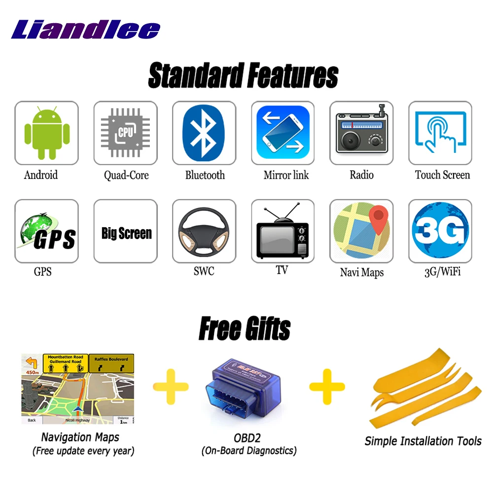 Cheap Liandlee 12.1 Inch  Style Android Car Radio Player For Mercedes Benz V-Class / Vito / Metris 2014~2017 GPS Navi Maps no DVD 4