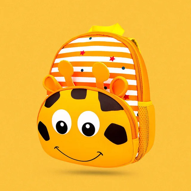 Модный стиль 3D мультфильм животных Детский сад Школьный водонепроницаемый милый рюкзак Детский рюкзак - Цвет: Giraffe