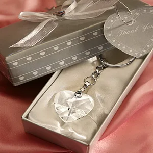

FREE SHIPPING(6pcs/Lot)+Crystal Heart Keychain Wedding Favors Birthday Keepsakes Party Giveaway Gift For Guest