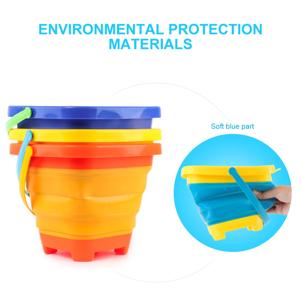  Multi-function Portable Folding Bucket Beach outdoor toy bucket Water lifting and sand loading 2.5L