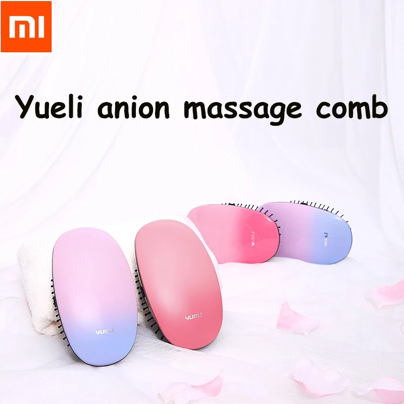 Xiaomi Yueli, портативная расческа для массажа волос, щетка для ухода за волосами, для салона, для укладки волос, инструмент для тамера, кисти для волос с отрицательными ионами, расческа для волос