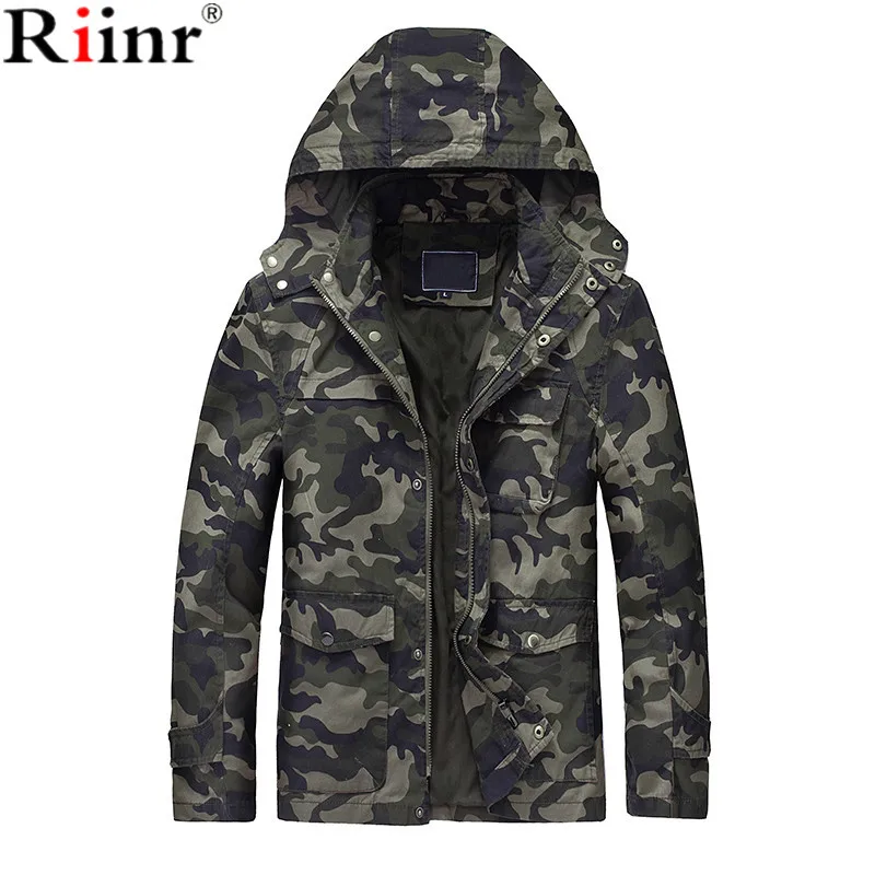 Riinr брендовая одежда осенняя мужская Военная камуфляжная флисовая куртка