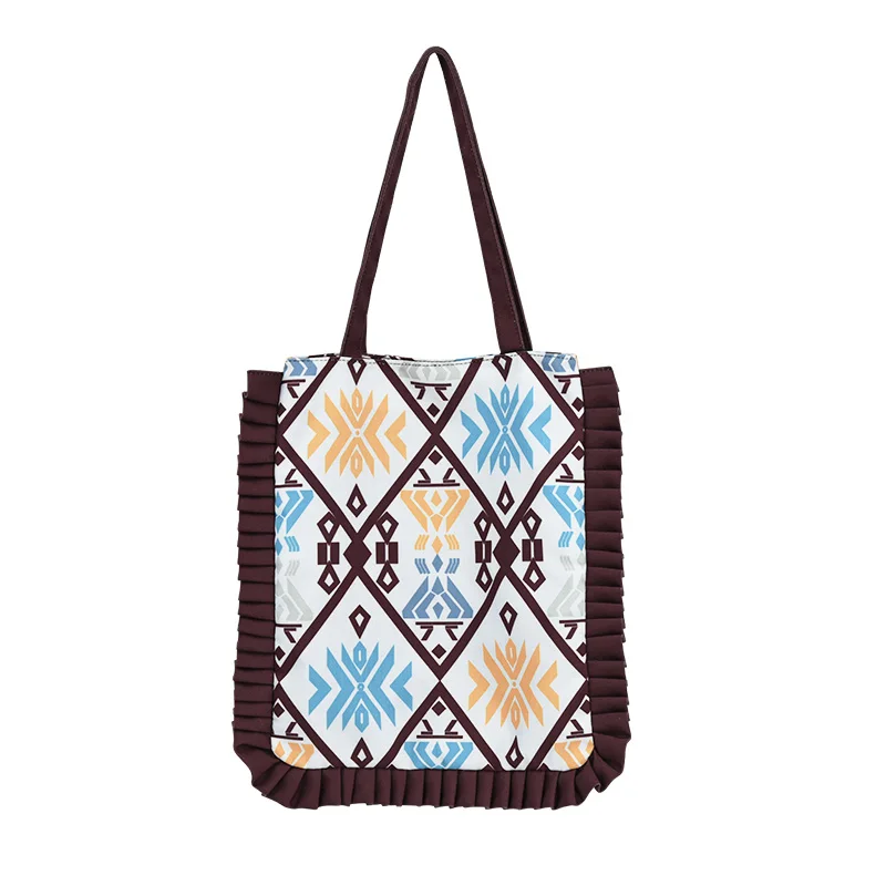 

MENOGGA Eco Bag 18 Inch Large Capacity Chinese Style Unique Pattern Cloth Bag Durable Reusable Grocery Shopper Bag