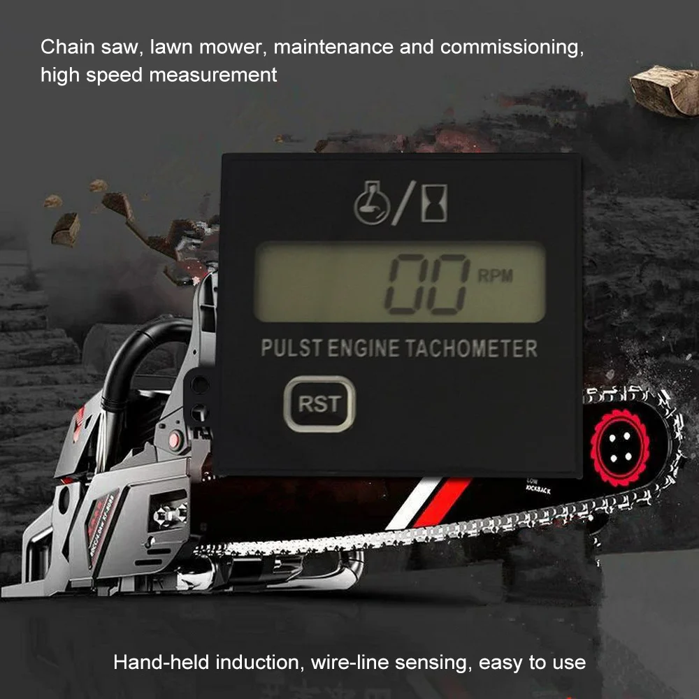 

100% Sensing Tachometer Chainsaw Gesture Gasoline Engine Lawn Mower High Speed Equipment Digital Display Pulse Speedometer 3V