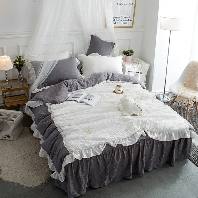 4pcs washed modal patchwork lace pure bedding set cool summer queen 70 modal 30 cotton sheets