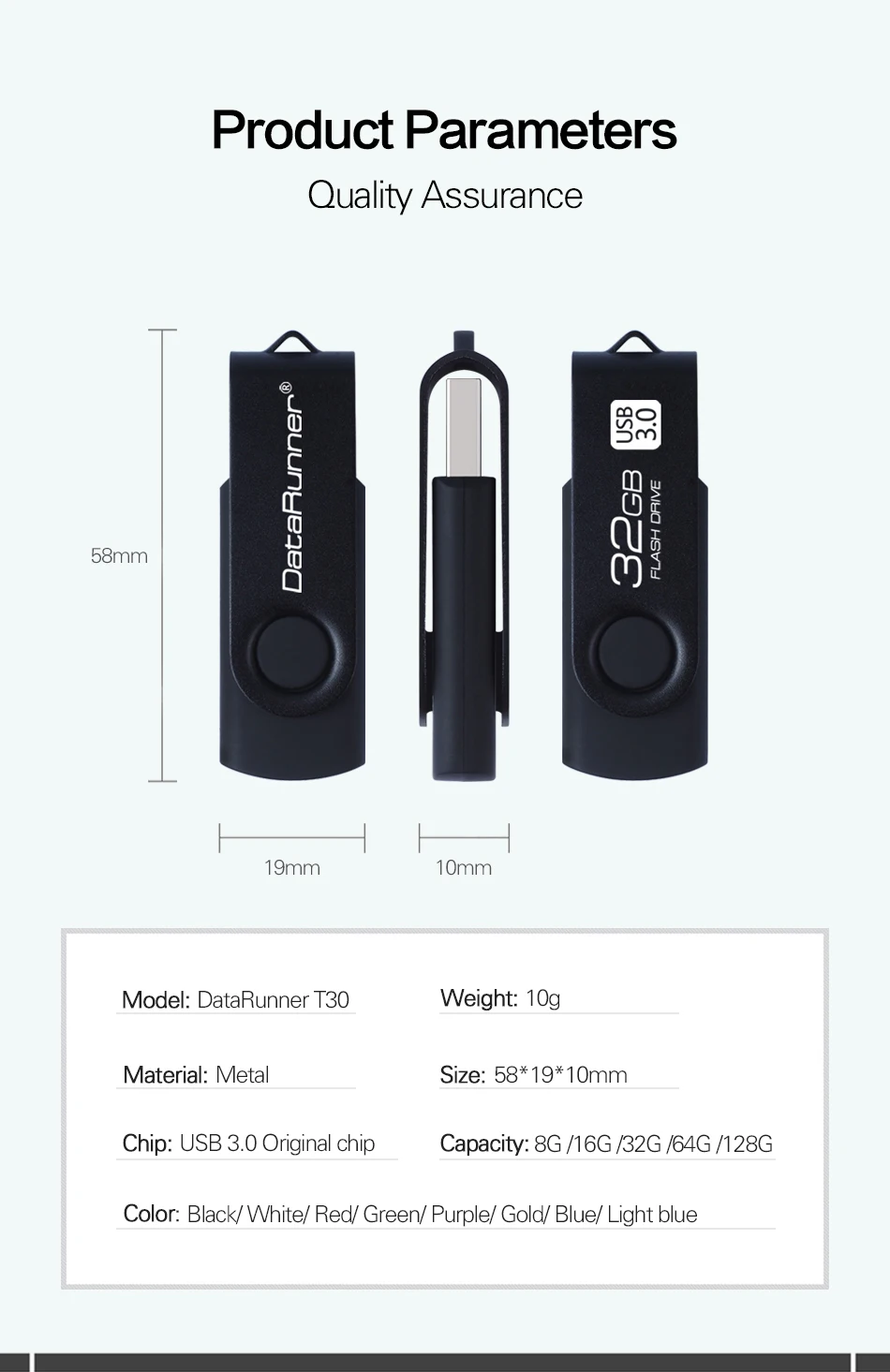 Новый DataRunner Usb Flash Drive 128 GB Металлическая Ручка Drive 8 GB 16 ГБ, 32 ГБ, 64 ГБ вращения флешки 256 GB высокое Скорость Usb 3,0 Memory Stick