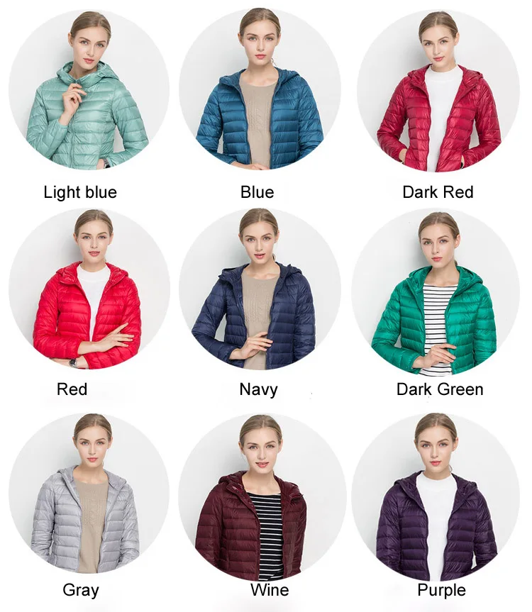 Kopen Winter Vrouwen Ultra Licht Donsjack Witte Eendendons Hooded Jassen Lange Mouwen Warme Jas Parka Vrouwelijke Effen Draagbare Uitloper