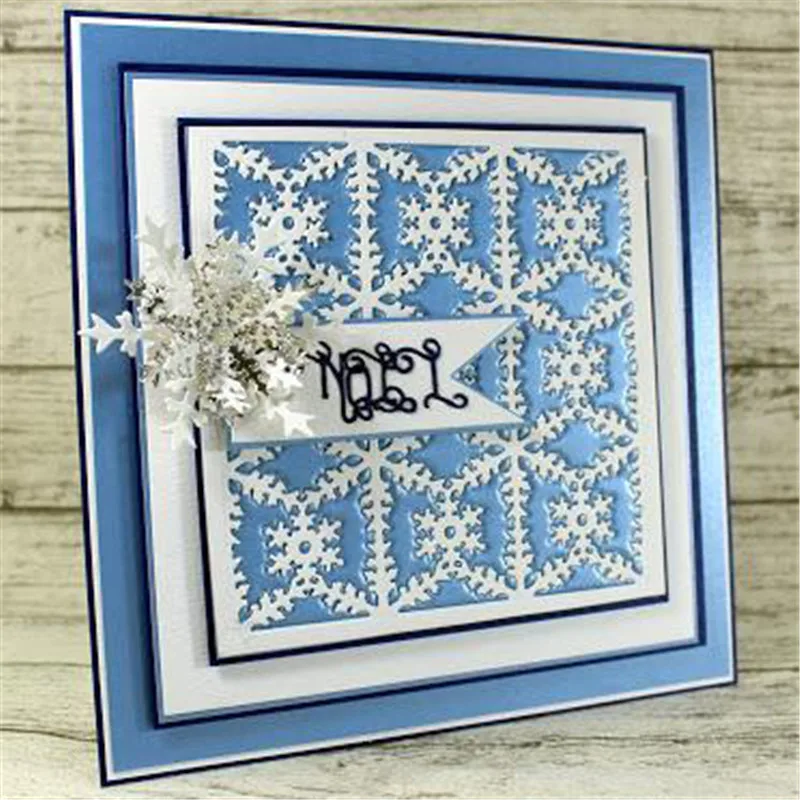 GJCrafts Snowflake Square Christmas Dies Cutting Dies 2019 for Card