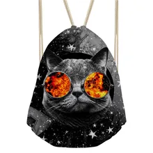 Бесшумный дизайн дропшиппинг крутые очки Кот Drawstring Рюкзак женские пляжные сумки рюкзак Мини Путешествия женские рюкзаки