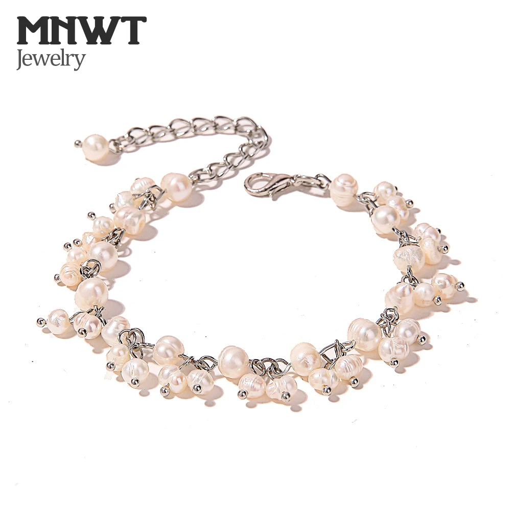 

MNWT High Quality Natural Baroque Pearl Bracelets Women Leisure Lrregular Pearl Bracelet Elegant Fashion Jewelry Gift