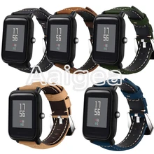 Ремешок для часов Crazy Horse из натуральной кожи для Huami Amazfit Bip BIT PACE Lite Youth с классической пряжкой, сменный ремешок для часов