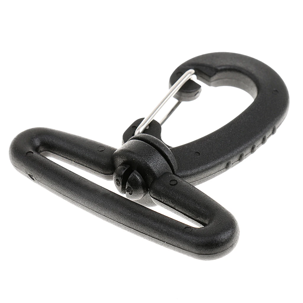 Nylon Swivel Snap Hook Clip Backpack Webbing Buckle Black 50MM
