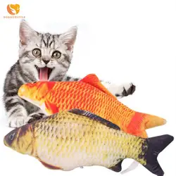 18 см длинные Забавный рыба собака кошка плюшевые игрушки для животных Писк игрушки PP Хлопок Мягкий, играя Cat игрушки с biBi звук для собак