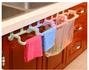 

1PC Hanging Trash Rubbish Bag Holder Papelera Garbage Rack Cupboard Cabinet Storage Rag Hanger Trash Can Bin OK 0577