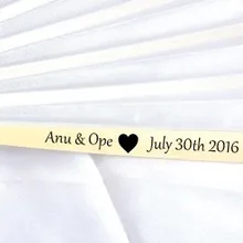 Пользовательские печати 21 см Свадебный бумажный веер Свадебная вечеринка украшения продвижение