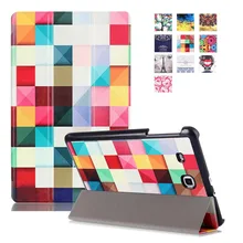 Для Samsung Tab 9.6 Case New Мода Красочные Картины PU Случаи кожаный Чехол для Samsung Galaxy Tab E9.6 ДЮЙМА SM-T560 T561
