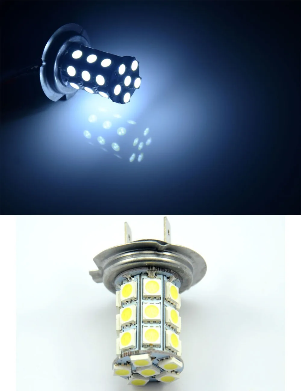 AutoEC 100 X H7 светодиодные фары 27 smd 5050 led свечением для передней части машины, передние противотуманные фары дневного света для фар дальнего света; дневные ходовые огни 12 V# LJ11