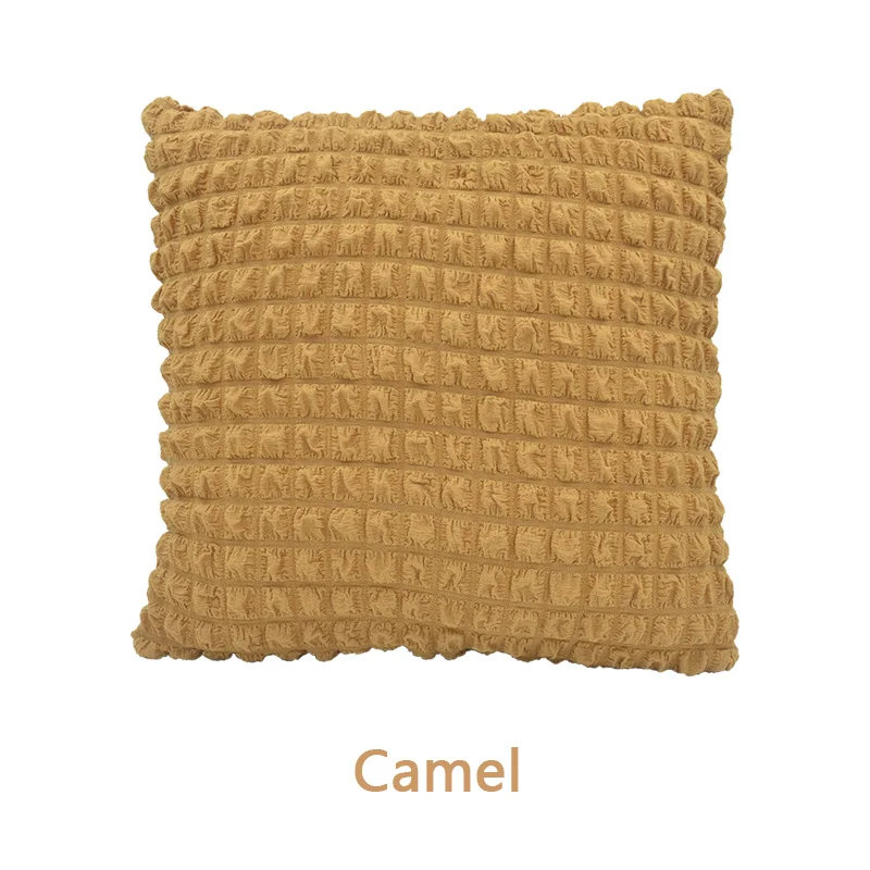 Эластичный чехол для подушки, 3D клетчатый чехол для подушки, квадратный чехол для дивана, постельные принадлежности, украшение для дома автомобиля - Цвет: Camel