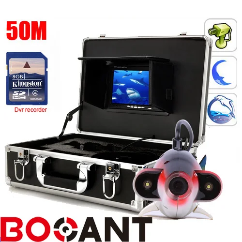 

Original 50m 7" Video Fish Finder 600TVL Underwater Fishing DVR Camera Kit With Video Recording Function White LED